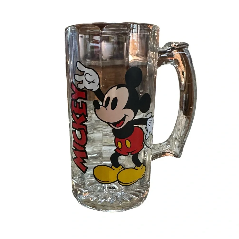 Vintage Mickey Mouse Glass Beer/Drink Mug
